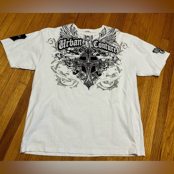 Direct Blue Other - Direct Blue Urban Culture  Shirt With Red Embellishments 2XL 21” x 32”